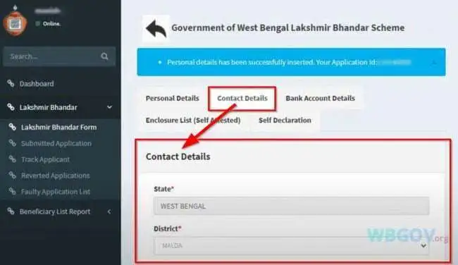 WB Lakshmir Bhandar Scheme Apply Online